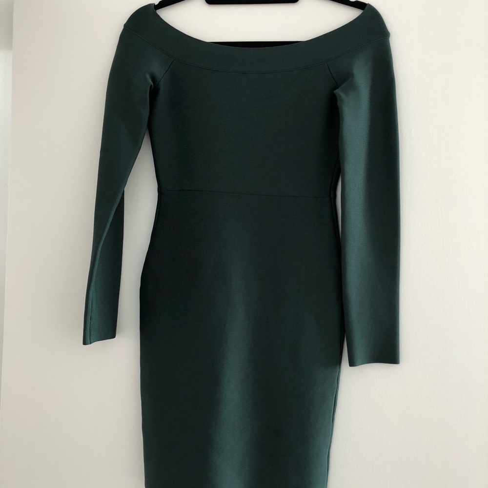 BCBG super flattering off the shoulders dress